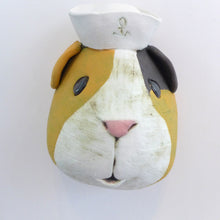 Load image into Gallery viewer, Jerry the sailor wall hanging guinea pig head