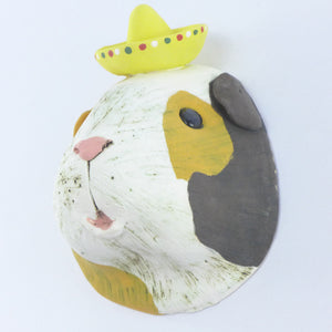 Senor pig wall hanging guinea pig head