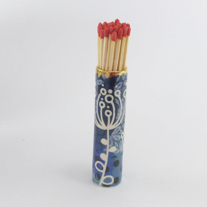 Large match striker pot blue stem B