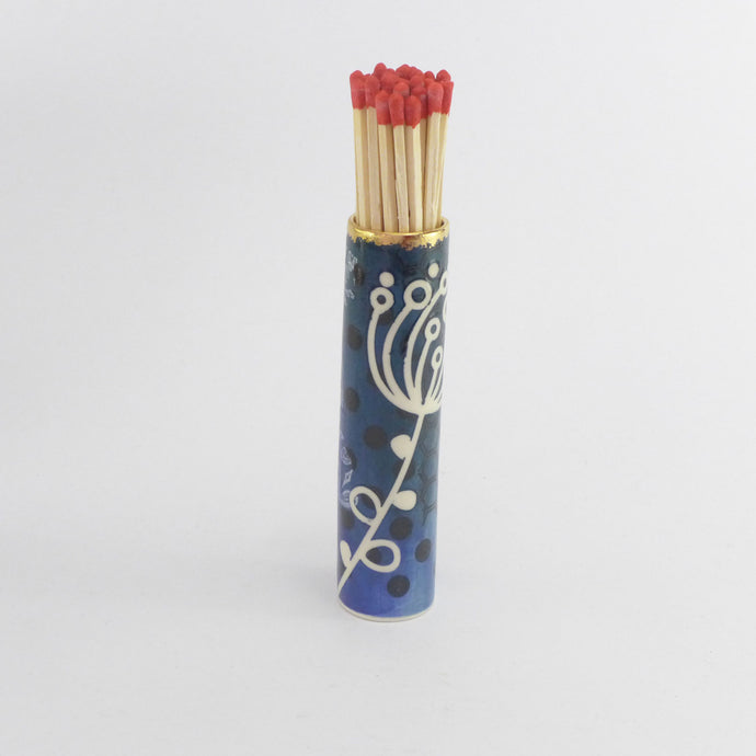 Large match striker pot blue stem A