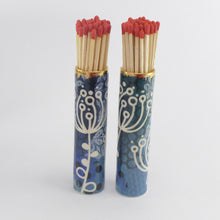 Load image into Gallery viewer, Large match striker pot blue stem A