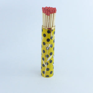 Large match striker pot mustard polka