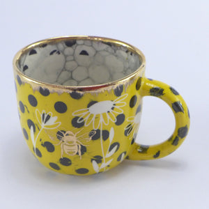 Mustard polka dot cup B