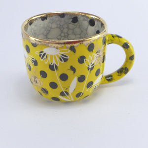 Mustard polka dot cup A
