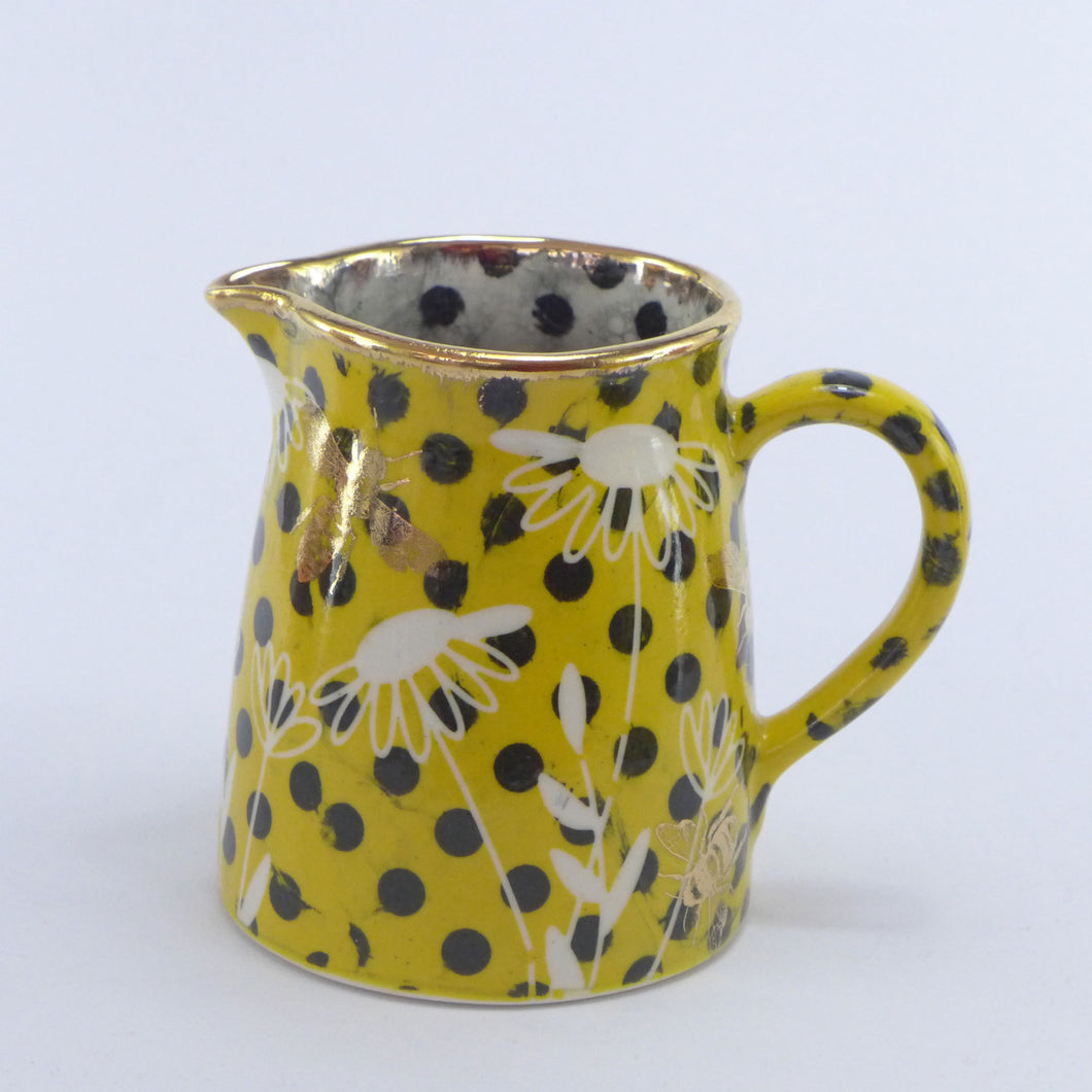 Mustard polka dot jug B