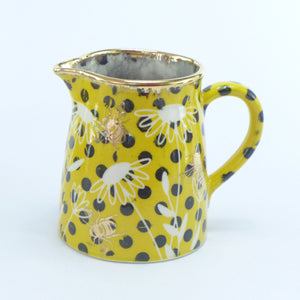 Mustard polka dot jug A