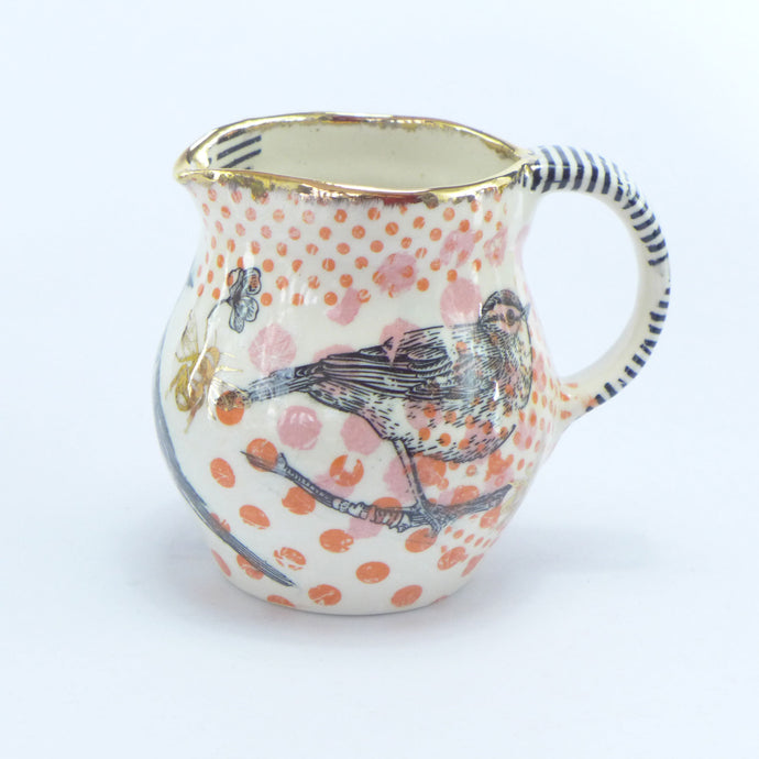 polka dot bird jug