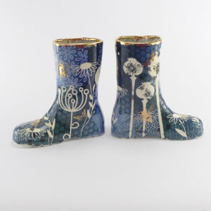 Pair of ceramic wellies