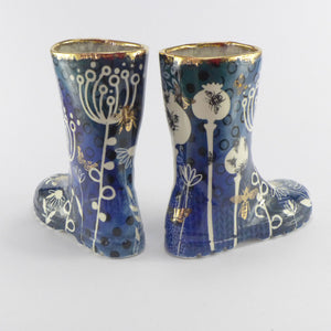 Pair of ceramic wellies
