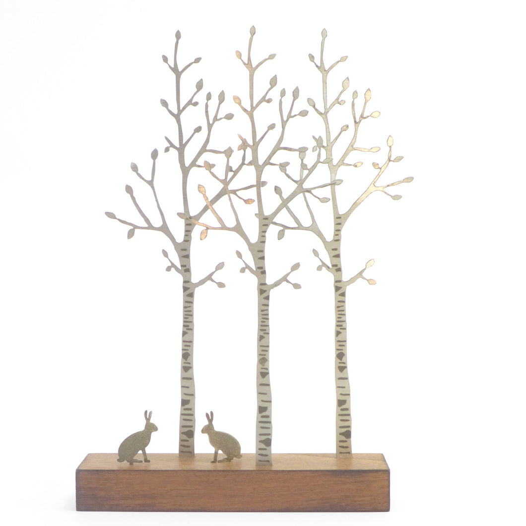 Silver birch and hares  - large