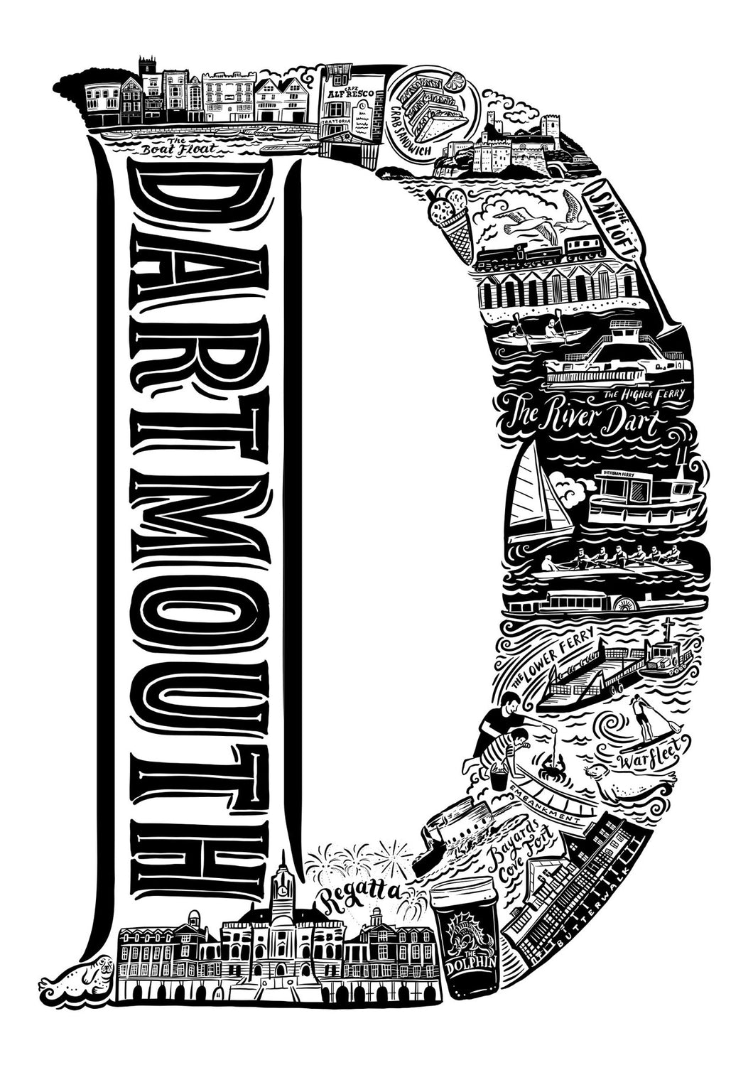 D for Dartmouth A4 print unframed