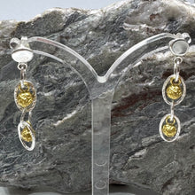 Load image into Gallery viewer, Silver and gilt peppercorn droplet earrings