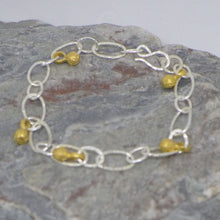 Load image into Gallery viewer, Silver and gilt peppercorn droplet bracelet