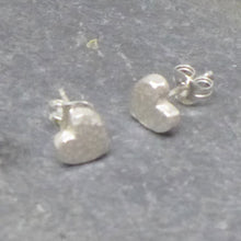 Load image into Gallery viewer, Silver heart studs