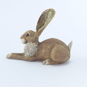 Small crouching hare brown