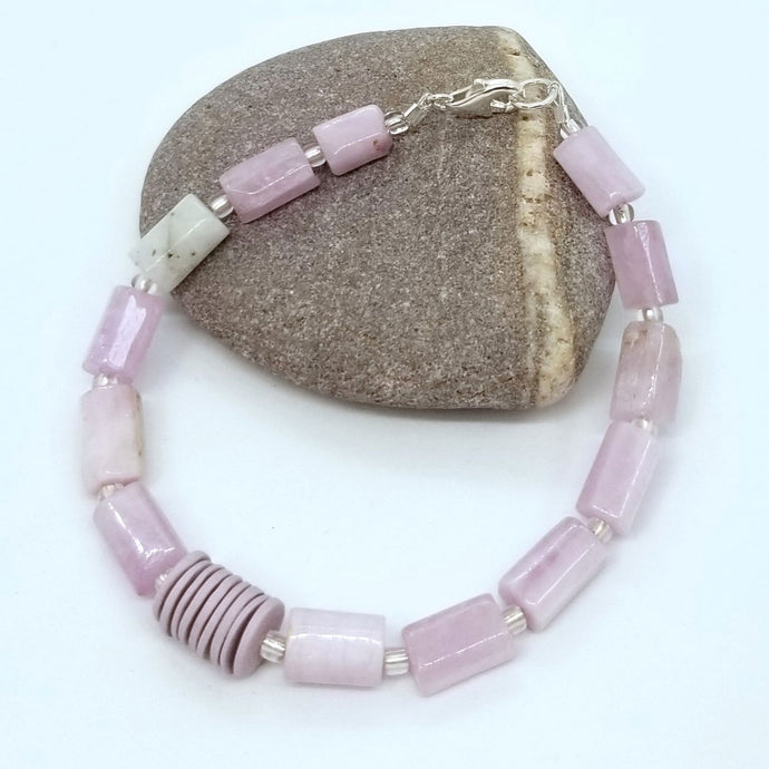 Pink tube Kunzite Bracelet CB71