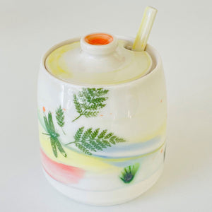 Lidded pot with spoon