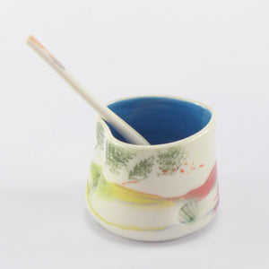 Heart dish with spoon blue