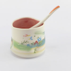 Heart dish with spoon pink