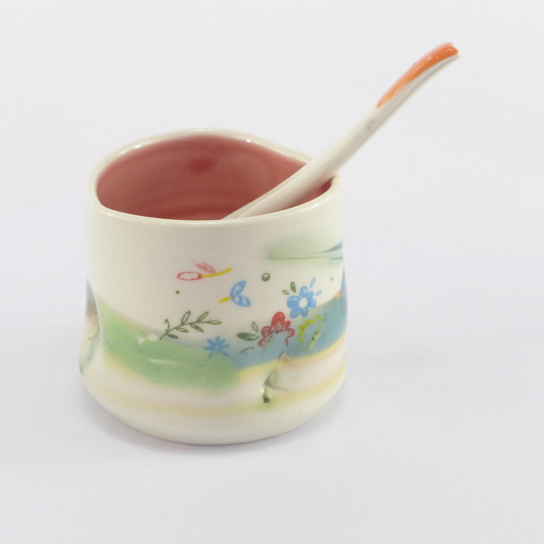 Heart dish with spoon pink