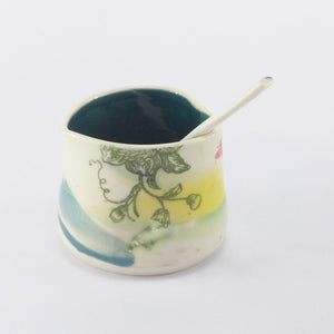 Heart dish with spoon dark green