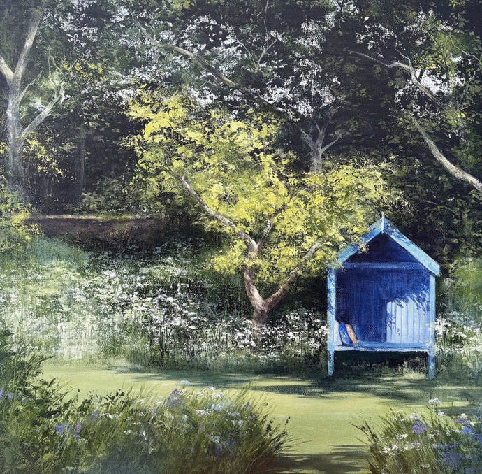 A Quiet Seat hand embellished print