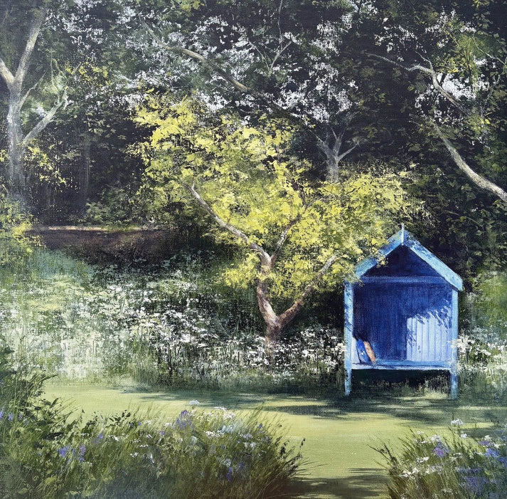 A Quiet Seat hand embellished print