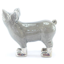 Load image into Gallery viewer, Grey pig in platinum boots