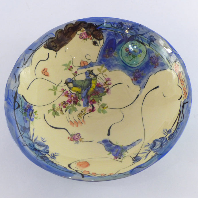 Figure shallow bowl blue