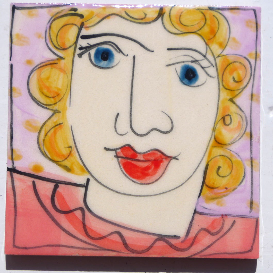Pink and Lilac face coasters