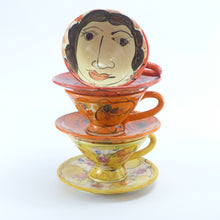 Load image into Gallery viewer, Red cup and saucer