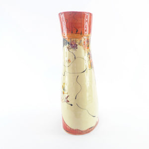 Figure large red and orange vase