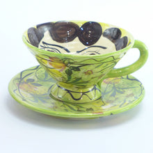 Load image into Gallery viewer, Lime cup and saucer