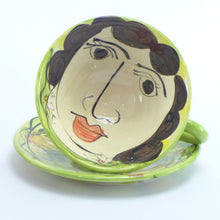 Load image into Gallery viewer, Lime cup and saucer