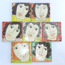 Load image into Gallery viewer, Red and orange face coasters