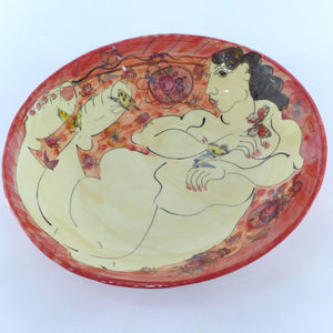 Figure shallow bowl red