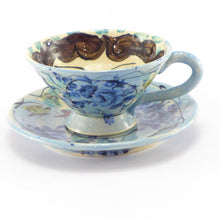 Load image into Gallery viewer, Turquoise cup and saucer