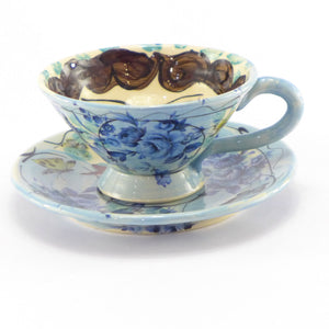 Turquoise cup and saucer