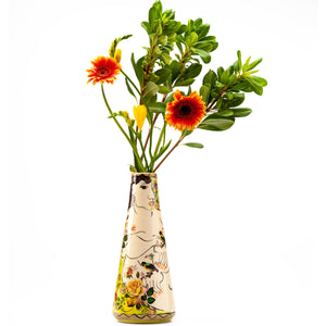Yellow column vase