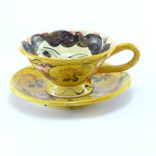 Load image into Gallery viewer, Yellow cup and saucer