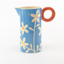 Load image into Gallery viewer, bright blue daisy tall baby jug