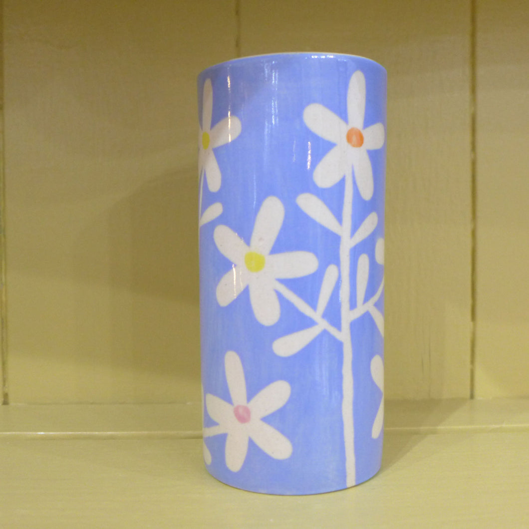 Cornflower daisy small cylinder vase