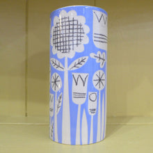 Load image into Gallery viewer, Cornflower garden small cylinder vase