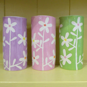 Lilac daisy small cylinder vase