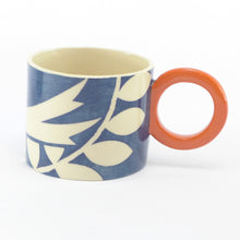 Load image into Gallery viewer, Teal ava bird mug left