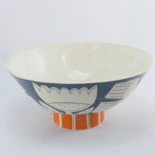 Load image into Gallery viewer, Teal garden shallow footed bowl