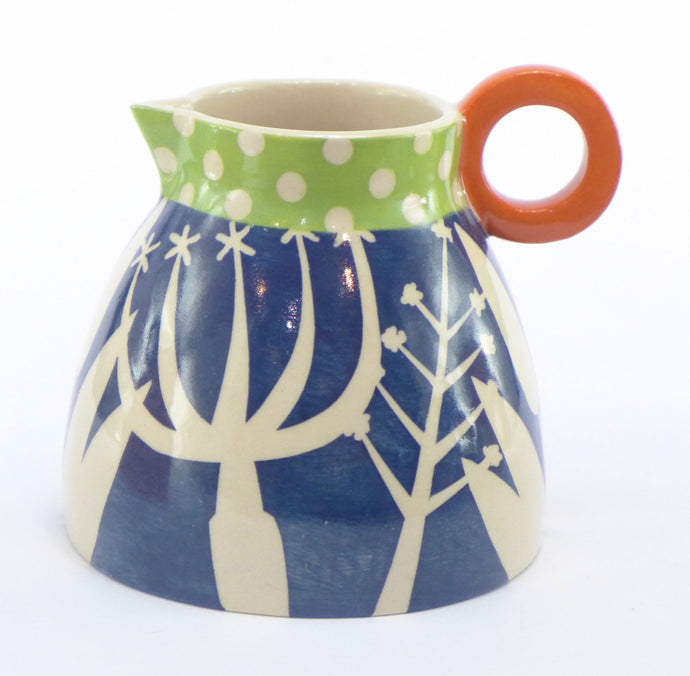 Teal hedgerow fat jug