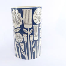 Load image into Gallery viewer, Teal garden oval vase 1