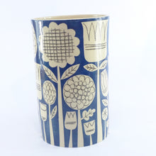 Load image into Gallery viewer, Teal garden oval vase 2
