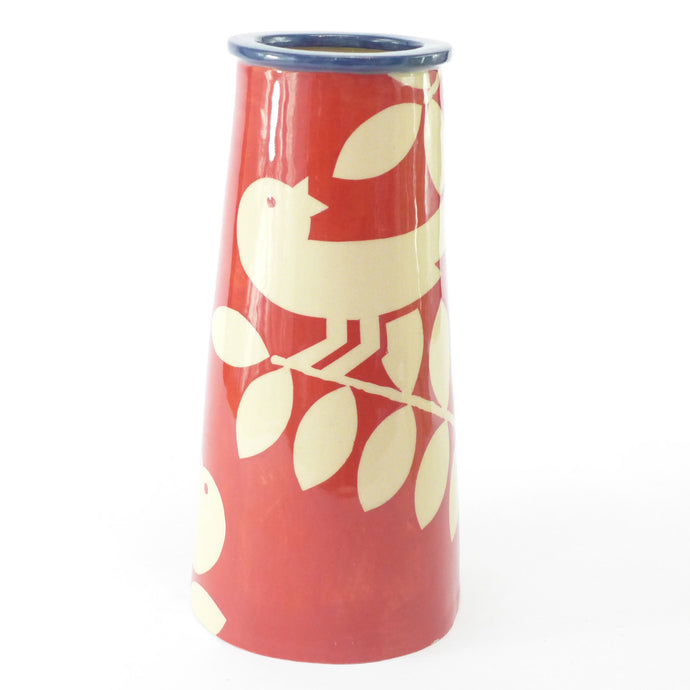 Dark red ava cone vase